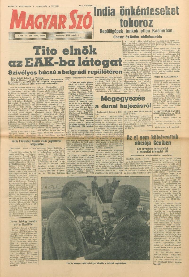 Magyar Szó, 22. évf. 1965. szeptember 5. 244. sz. 1–24. oldal