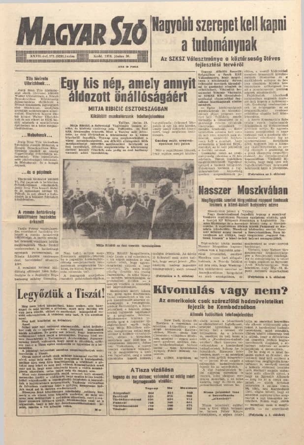 Magyar Szó, 27. évf. 1970. június 30. 177. sz. 1–14. oldal