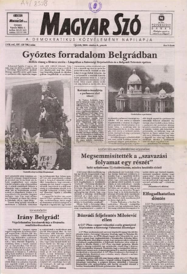 Magyar Szó, 57. évf. 2000. október 6. 237. sz. 1–16. oldal