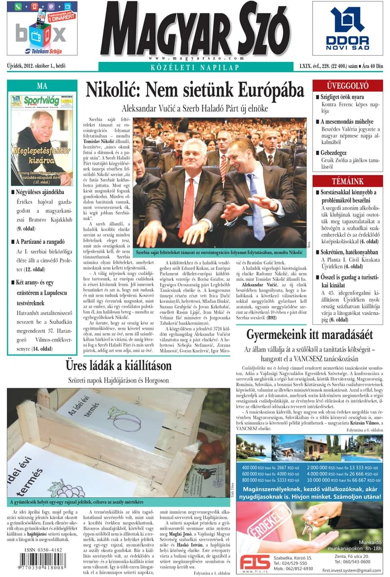 Magyar Szó, 69. évf. 2012. október 1. 228. sz. 1–16. oldal