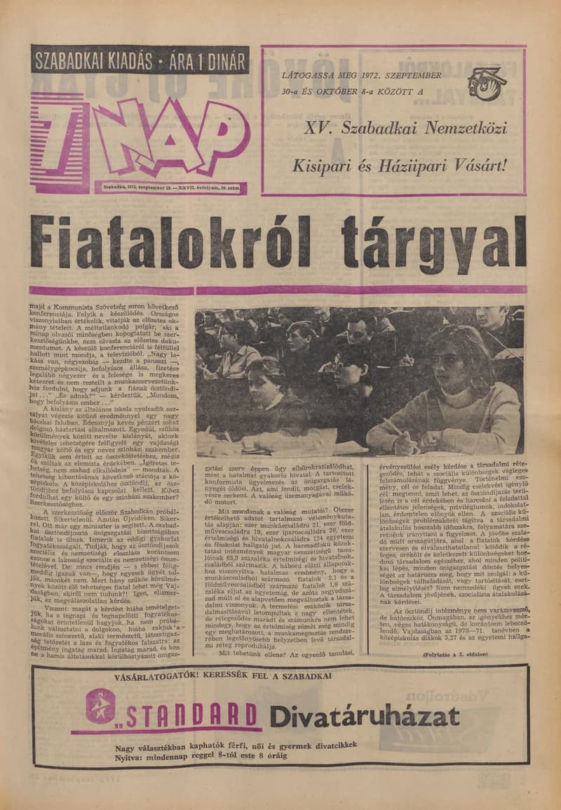 7 Nap, 27. évf. 1972. szeptember 29. 39. sz. 1–28. oldal