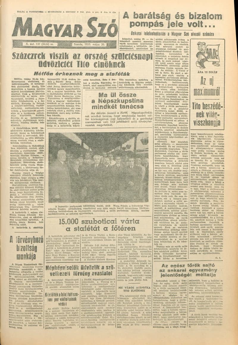 Magyar Szó, 10. évf. 1953. május 20. 137. sz. 1–10. oldal