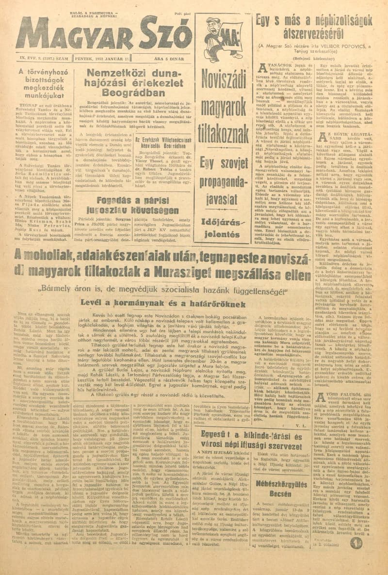 Magyar Szó, 9. évf. 1952. január 11. 9. sz. 1–4. oldal