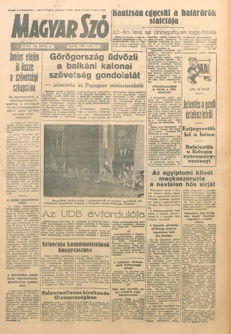 Magyar Szó, 11. évf. 1954. május 12. 126. sz. 1–8. oldal