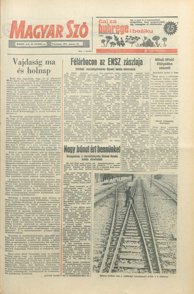 Magyar Szó, 34. évf. 1977. január 23. 21. sz.