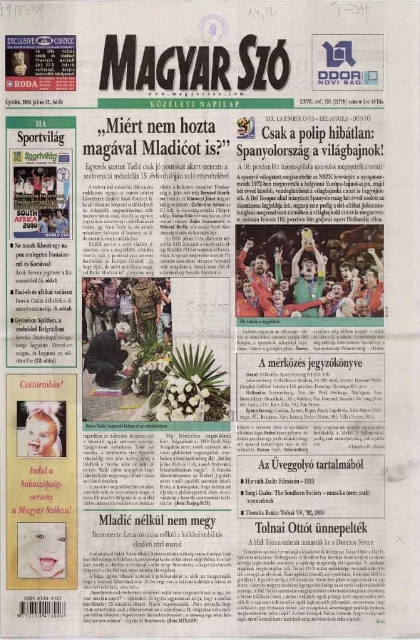 Magyar Szó, 67. évf. 2010. július 12. 159. sz. 1–16. oldal
