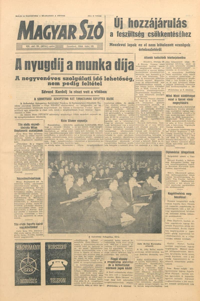 Magyar Szó, 21. évf. 1964. február 29. 59. sz. 1–12. oldal