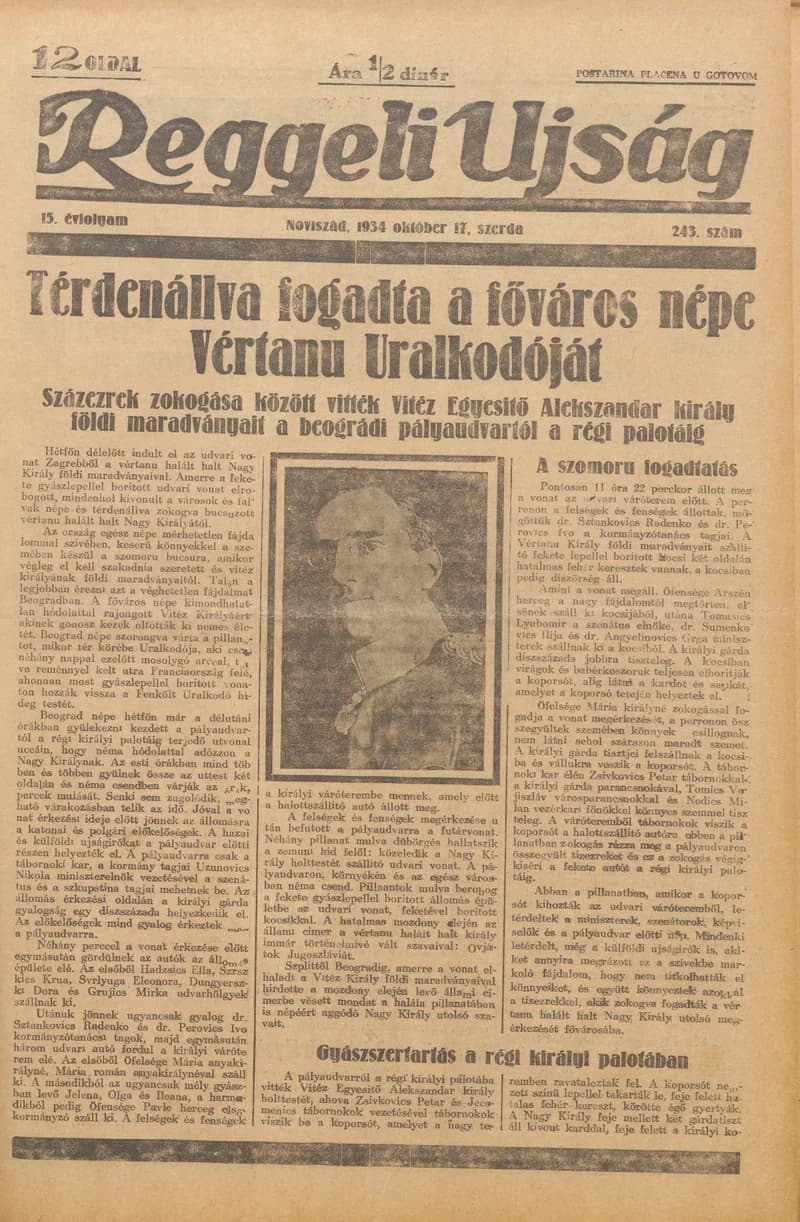Reggeli Újság, 15. évf. 1934. október 17. 243. sz.