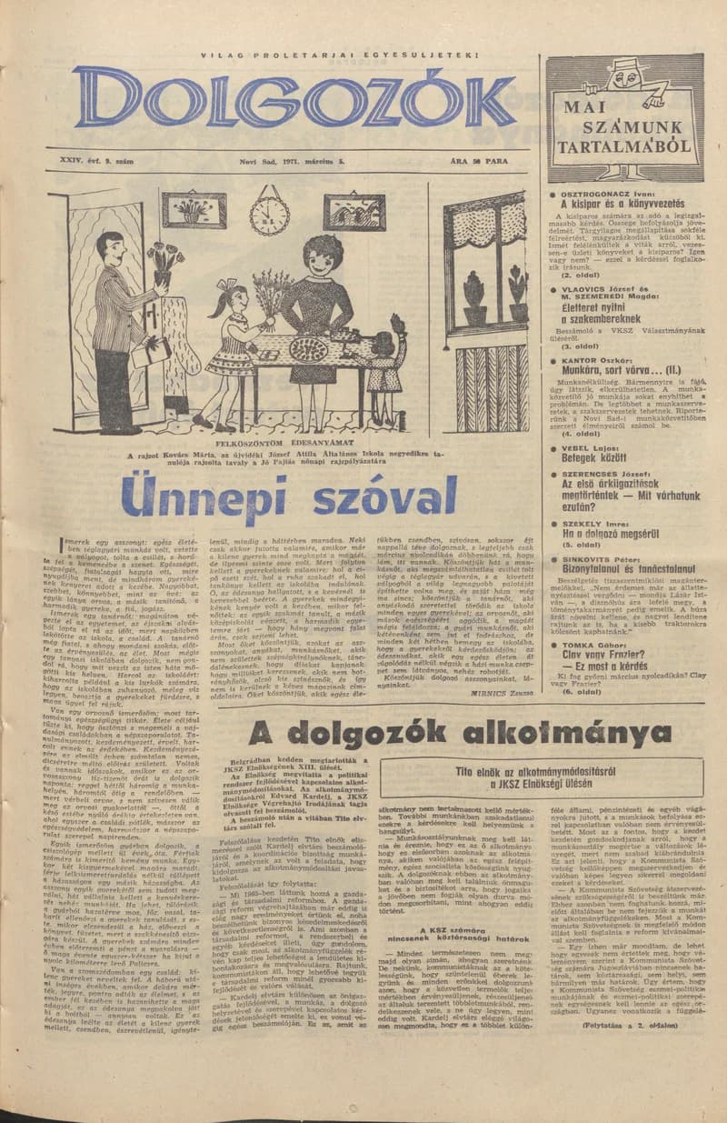 Dolgozók, 25. évf. 1971. március 5. 9. sz.