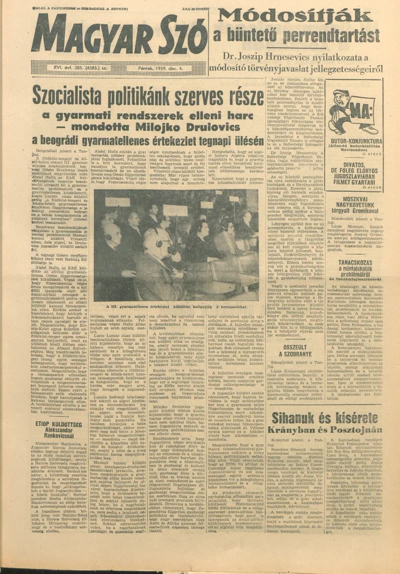 Magyar Szó, 16. évf. 1959. december 4. 285. sz. 1–22. oldal