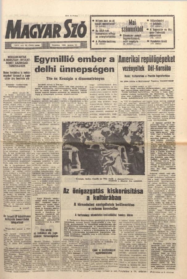 Magyar Szó, 25. évf. 1968. január 27. 25. sz. 1–20. oldal