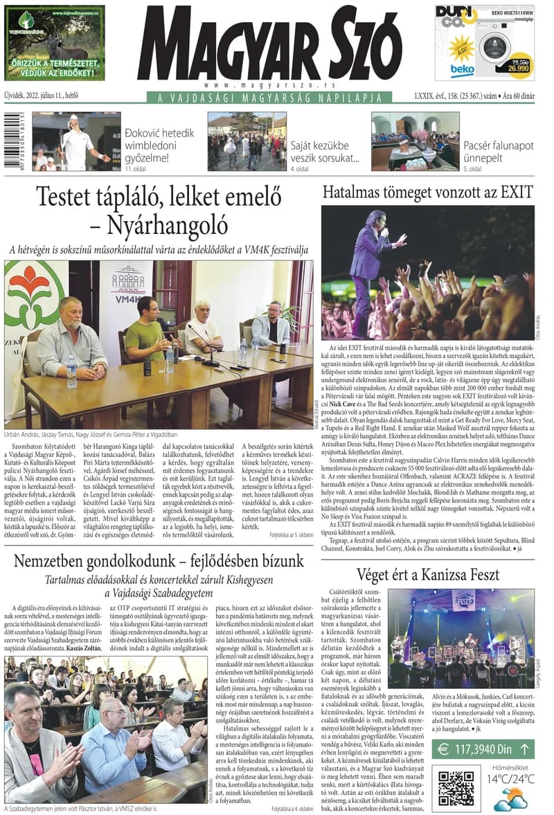 Magyar Szó, 79. évf. 2022. július 11. 158. sz. 1–16. oldal