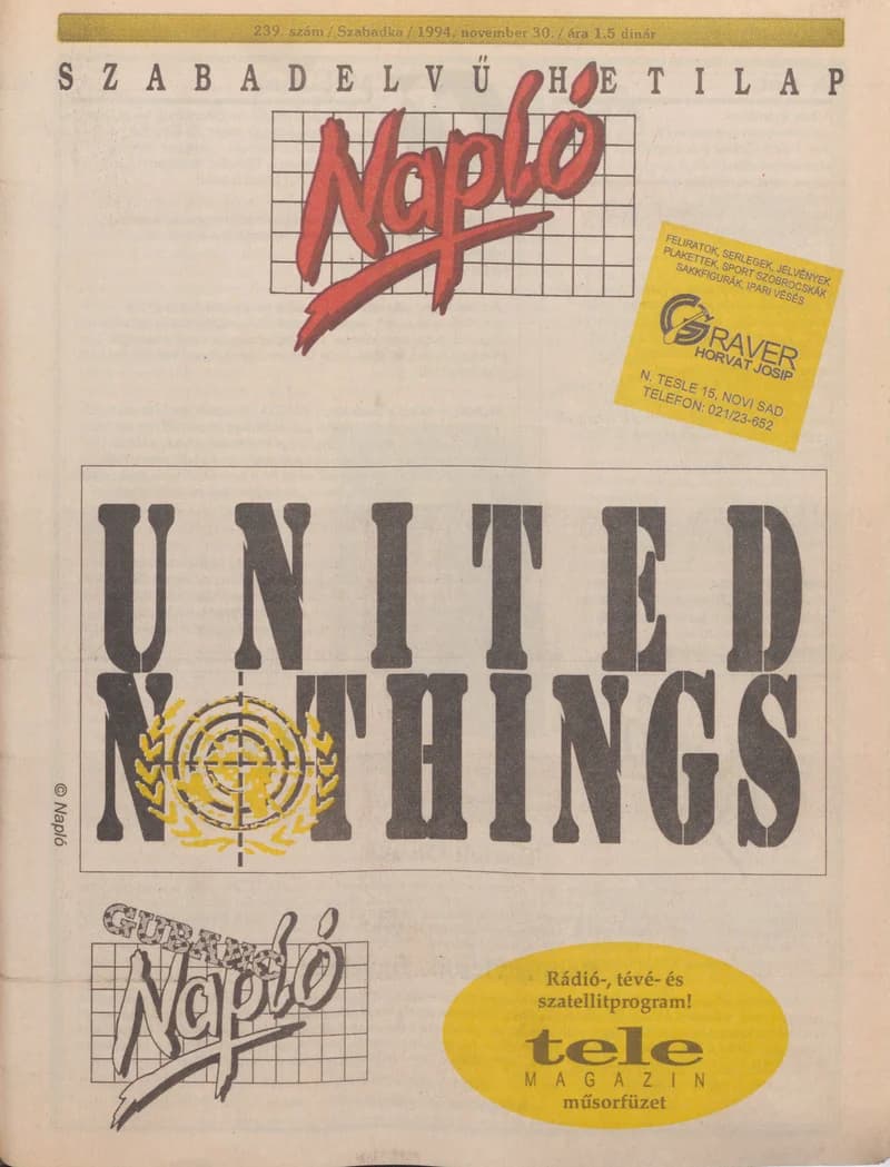Napló - Szabadelvű hetilap, 5. évf. 1994. november 30. 239. sz.