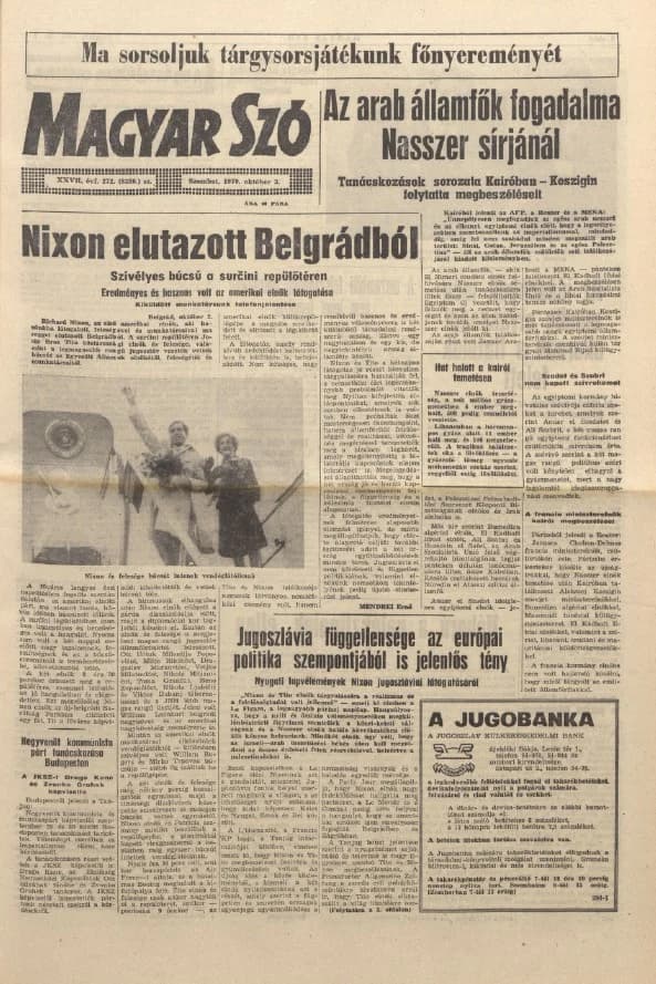 Magyar Szó, 27. évf. 1970. október 3. 272. sz. 1–20. oldal