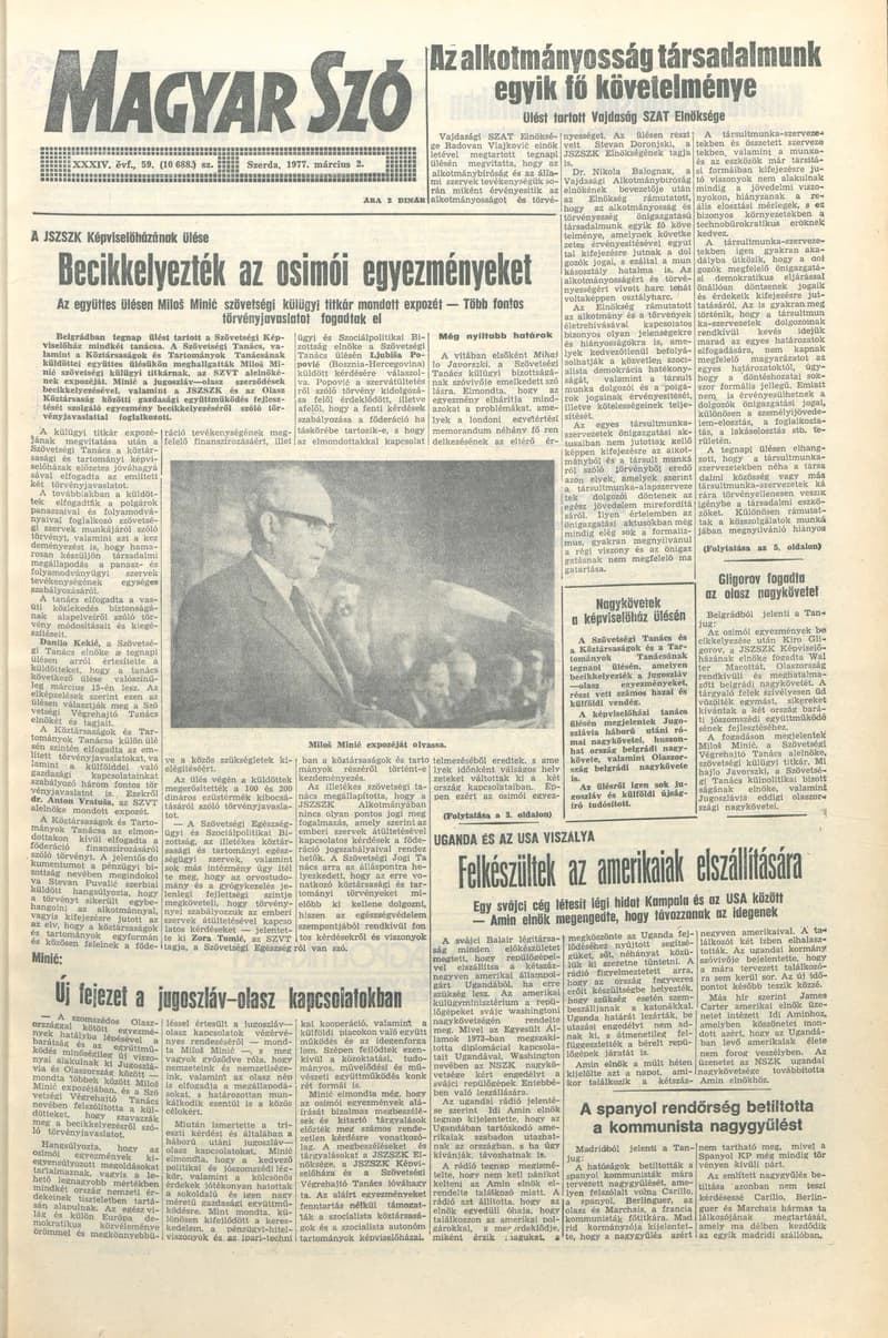 Magyar Szó, 34. évf. 1977. március 2. 59. sz.