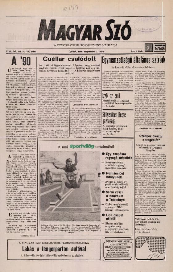 Magyar Szó, 47. évf. 1990. szeptember 3. 242. sz. 1–20. oldal