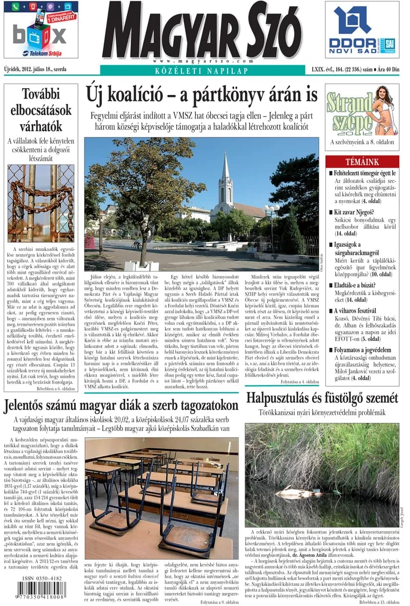 Magyar Szó, 69. évf. 2012. július 18. 164. sz. 1–20. oldal