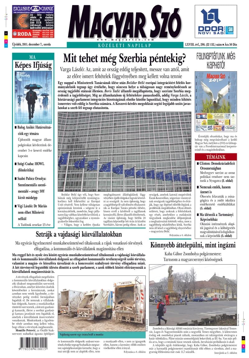 Magyar Szó, 68. évf. 2011. december 7. 286. sz. 1–20. oldal