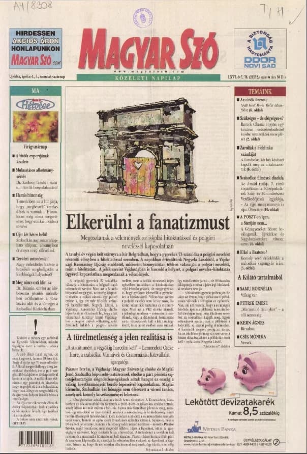 Magyar Szó, 66. évf. 2009. április 4. – 5. 78. sz. 1–48. oldal