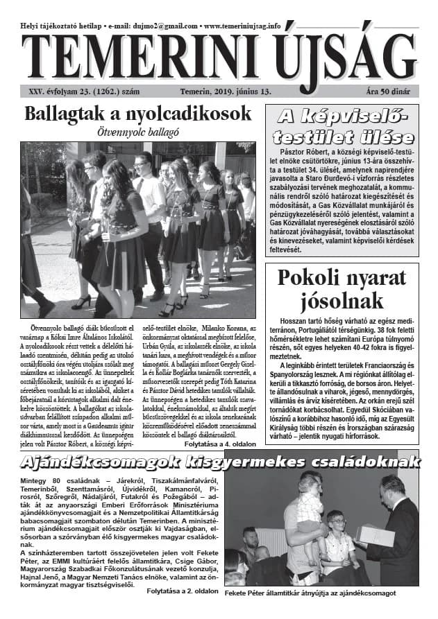 Temerini Újság, 25. évf. 2019. június 13. 23. sz.