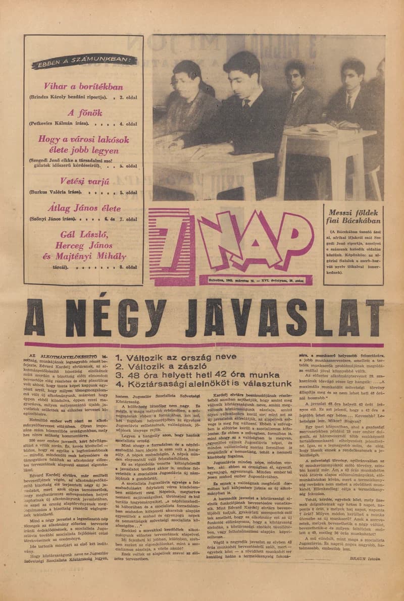 7 Nap, 18. évf. 1963. március 15. 10. sz. 1–20. oldal