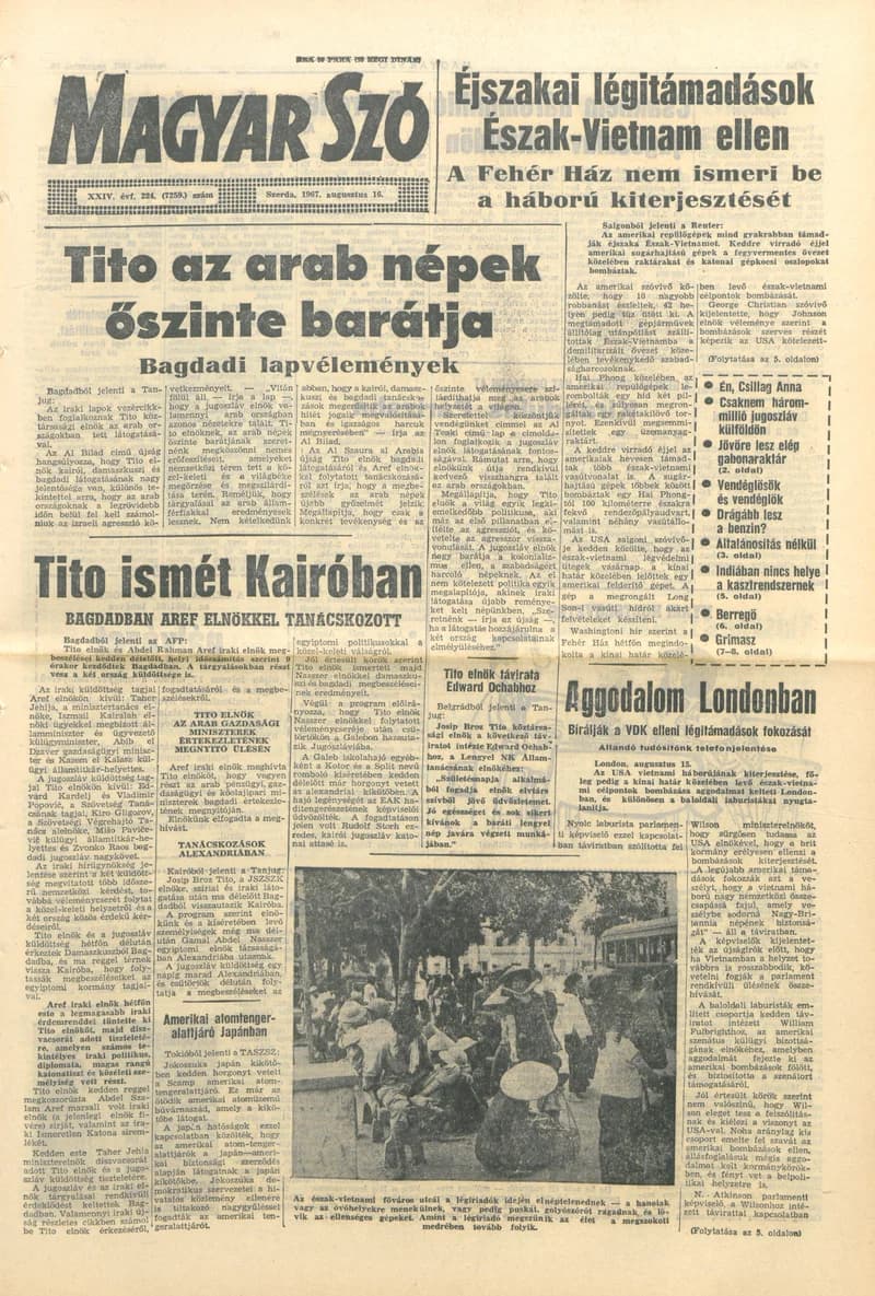 Magyar Szó, 24. évf. 1967. augusztus 16. 224. sz. 1–12. oldal