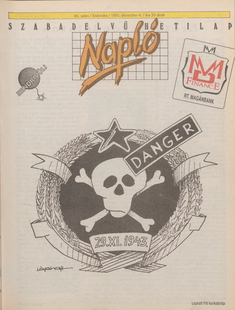 Napló - Szabadelvű hetilap, 2. évf. 1991. december 4. 83. sz.
