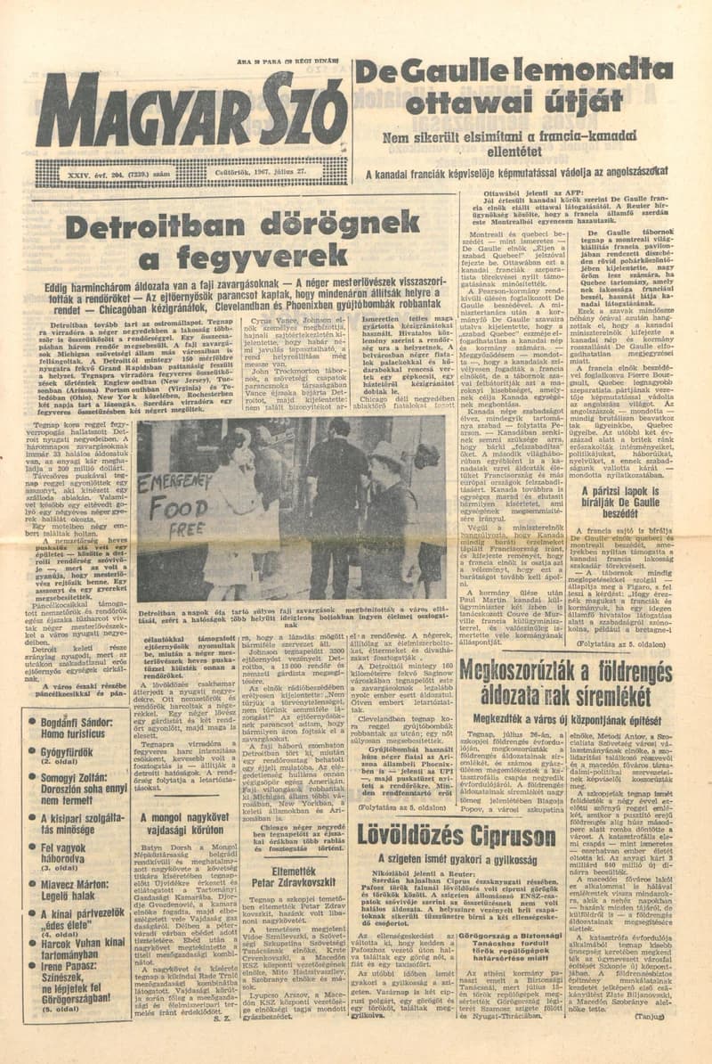 Magyar Szó, 24. évf. 1967. július 27. 204. sz. 1–12. oldal