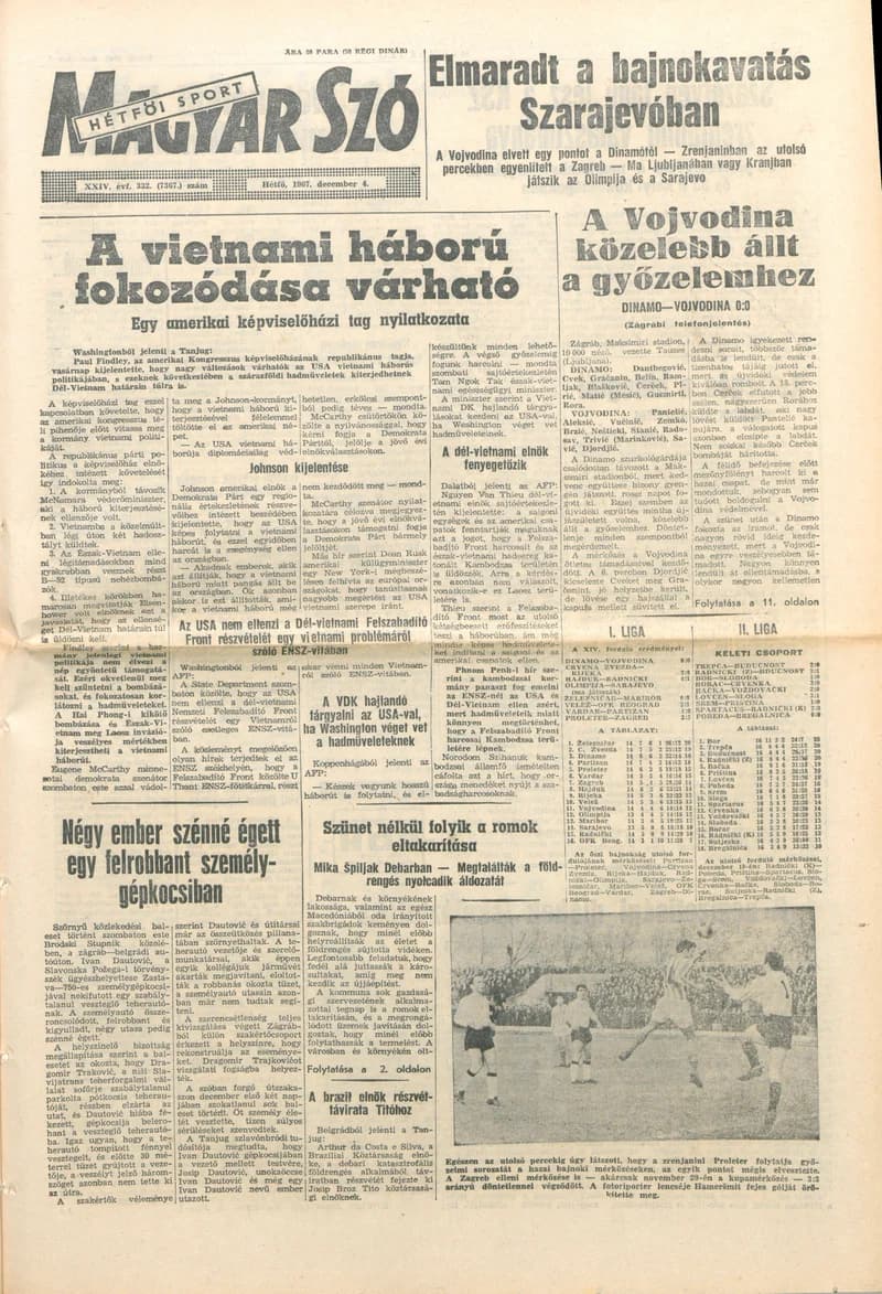 Magyar Szó, 24. évf. 1967. december 4. 332. sz. 1–24. oldal