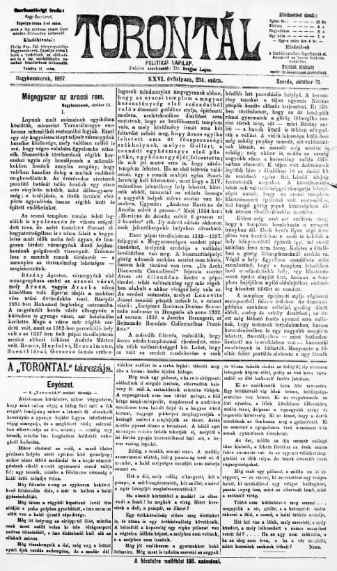 Torontál, 26. évf. 1897. október 13. 234. sz.