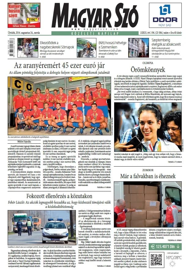 Magyar Szó, 73. évf. 2016. augusztus 24. 196. sz. 1–16. oldal