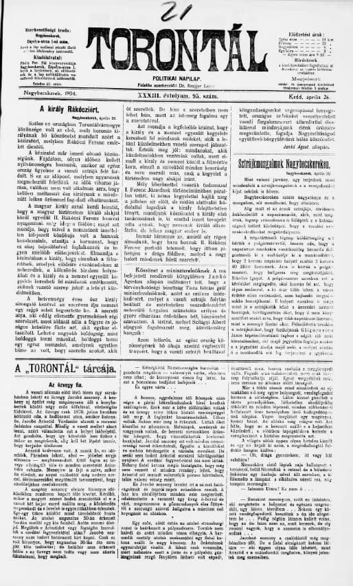 Torontál, 33. évf. 1904. április 26. 95. sz.