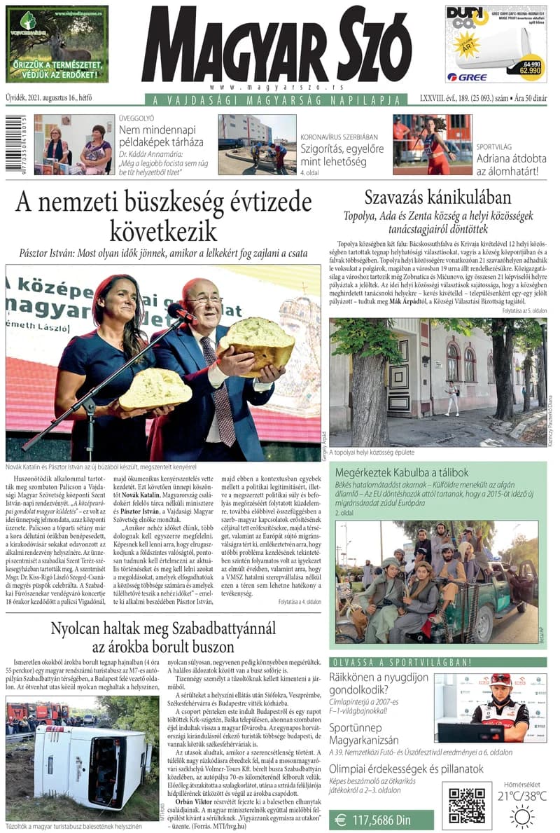 Magyar Szó, 78. évf. 2021. augusztus 16. 189. sz. 1–20. oldal