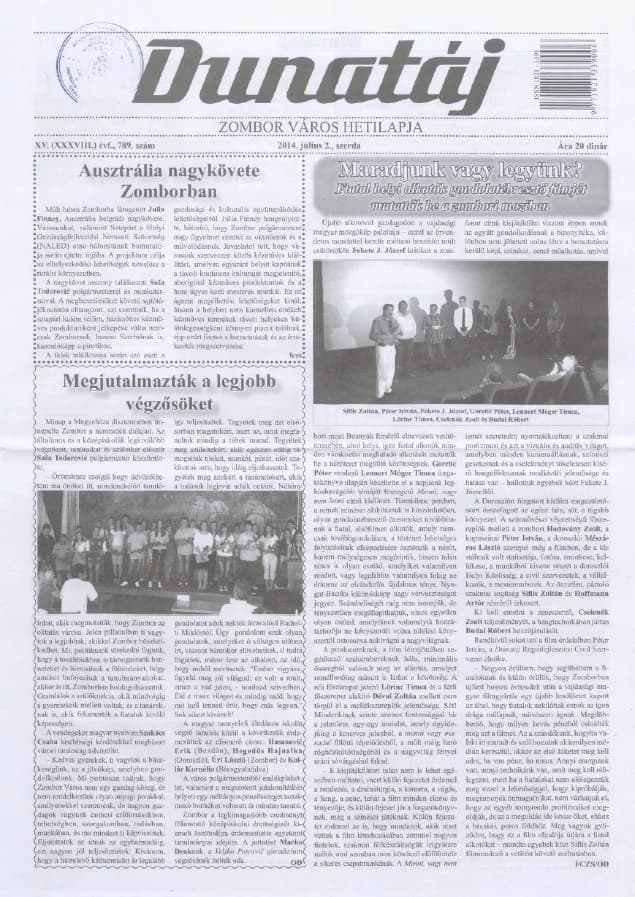 Dunatáj, 16. évf. 2014. július 2. 789. sz.