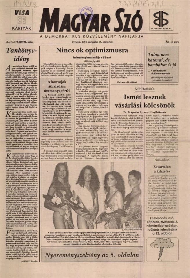 Magyar Szó, 51. évf. 1994. augusztus 18. 173. sz. 1–16. oldal