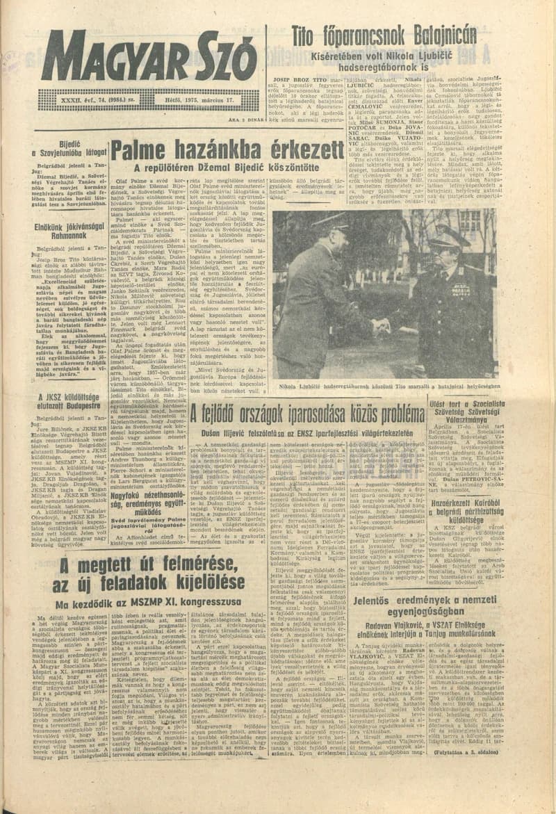 Magyar Szó, 32. évf. 1975. március 17. 74. sz.