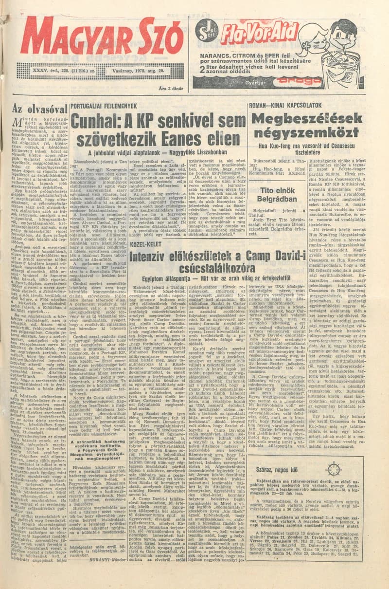 Magyar Szó, 35. évf. 1978. augusztus 20. 228. sz. 1–28. oldal