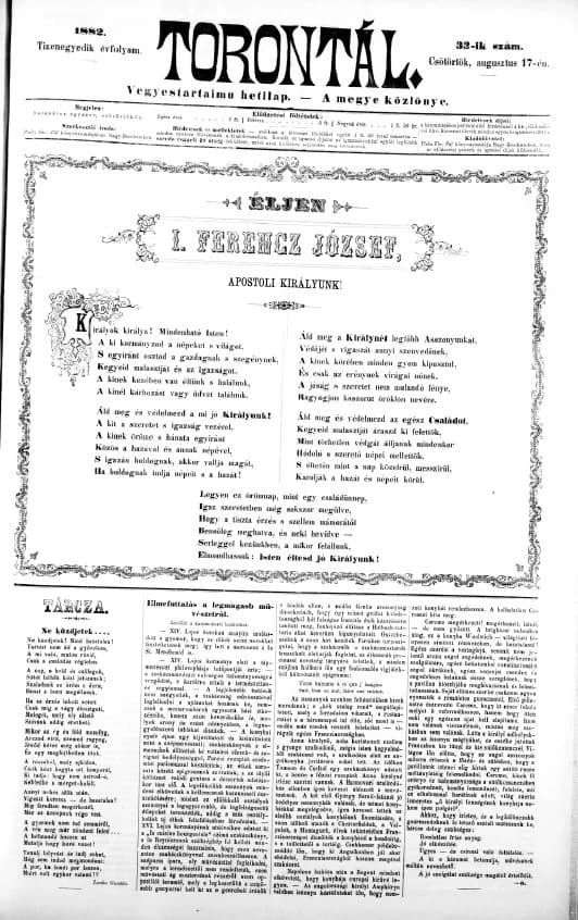 Torontál, 11. évf. 1882. augusztus 17. 33. sz.