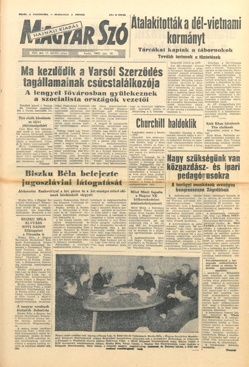 Magyar Szó, 22. évf. 1965. január 19. 17. sz. 1–16. oldal