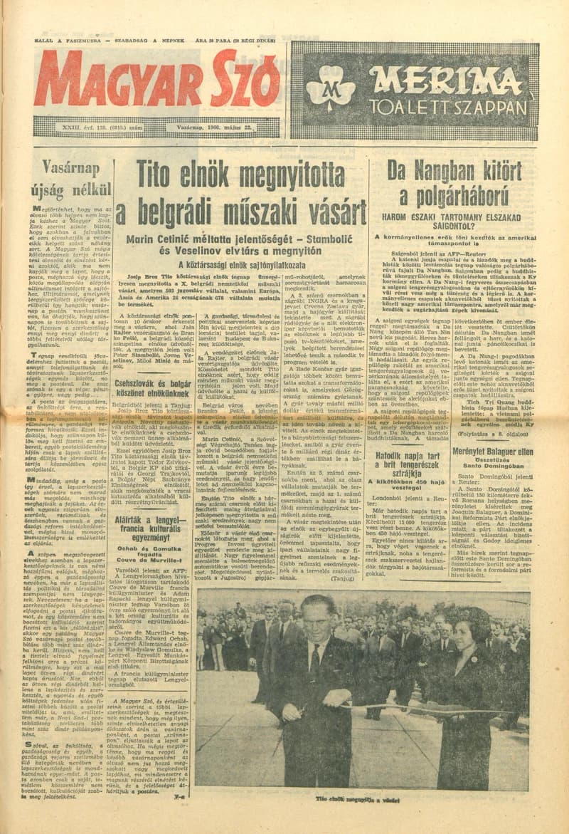 Magyar Szó, 23. évf. 1966. május 22. 138. sz.