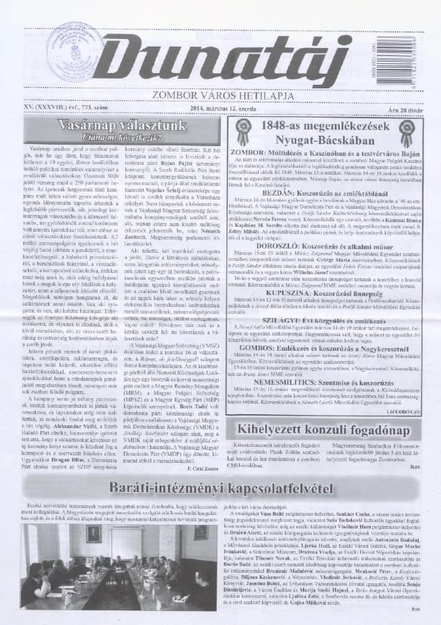 Dunatáj, 16. évf. 2014. március 12. 773. sz.