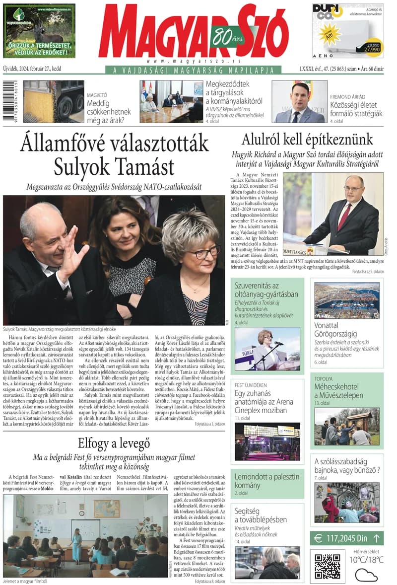 Magyar Szó, 81. évf. 2024. február 27. 47. sz. 1–20. oldal