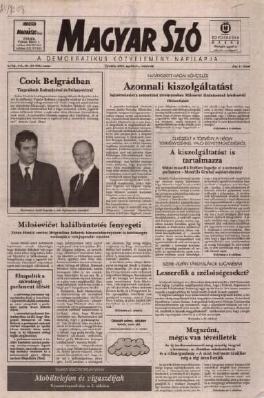 Magyar Szó, 58. évf. 2001. április 5. 80. sz. 1–16. oldal