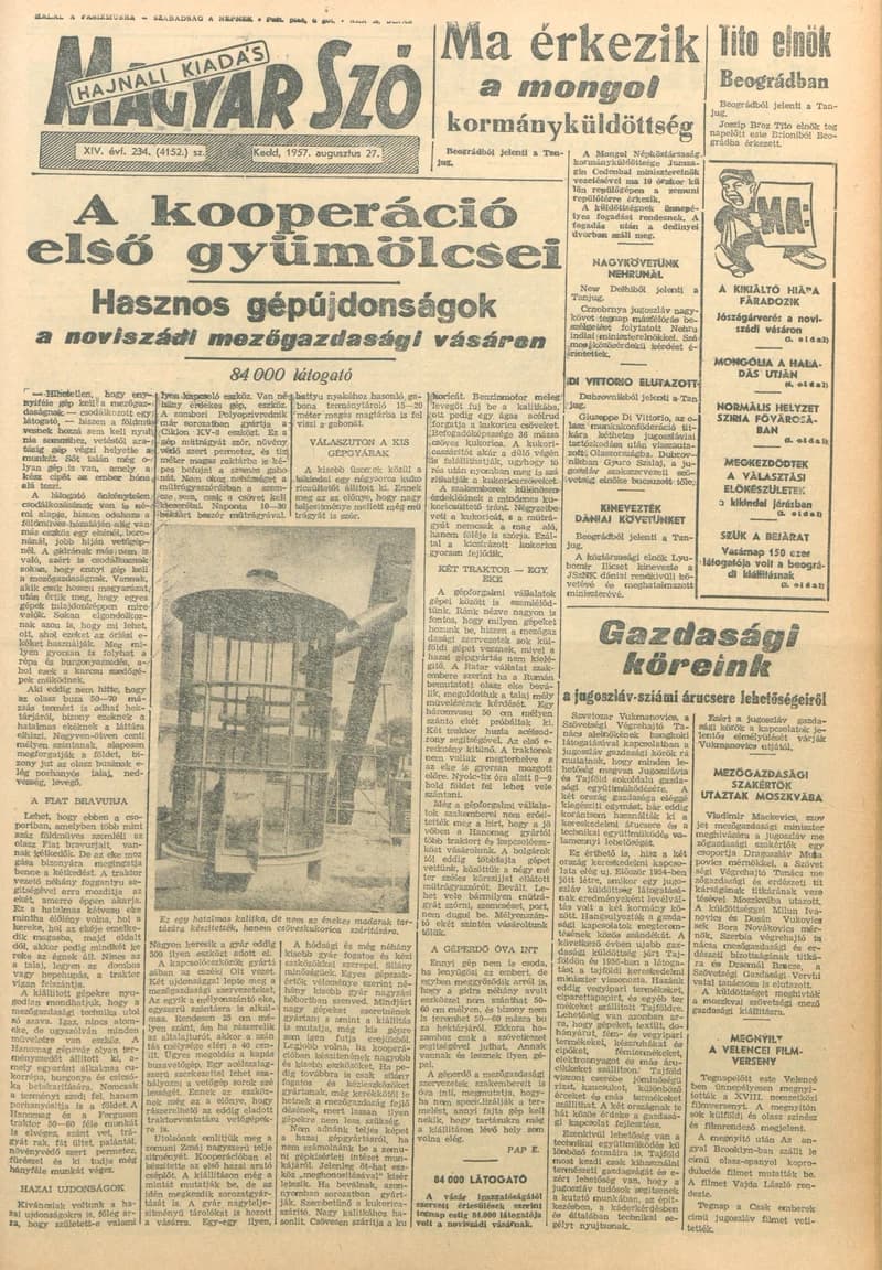 Magyar Szó, 14. évf. 1957. augusztus 27. 234. sz. 1–12. oldal