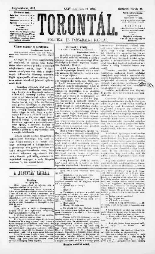 Torontál, 24. évf. 1895. február 28. 49. sz.