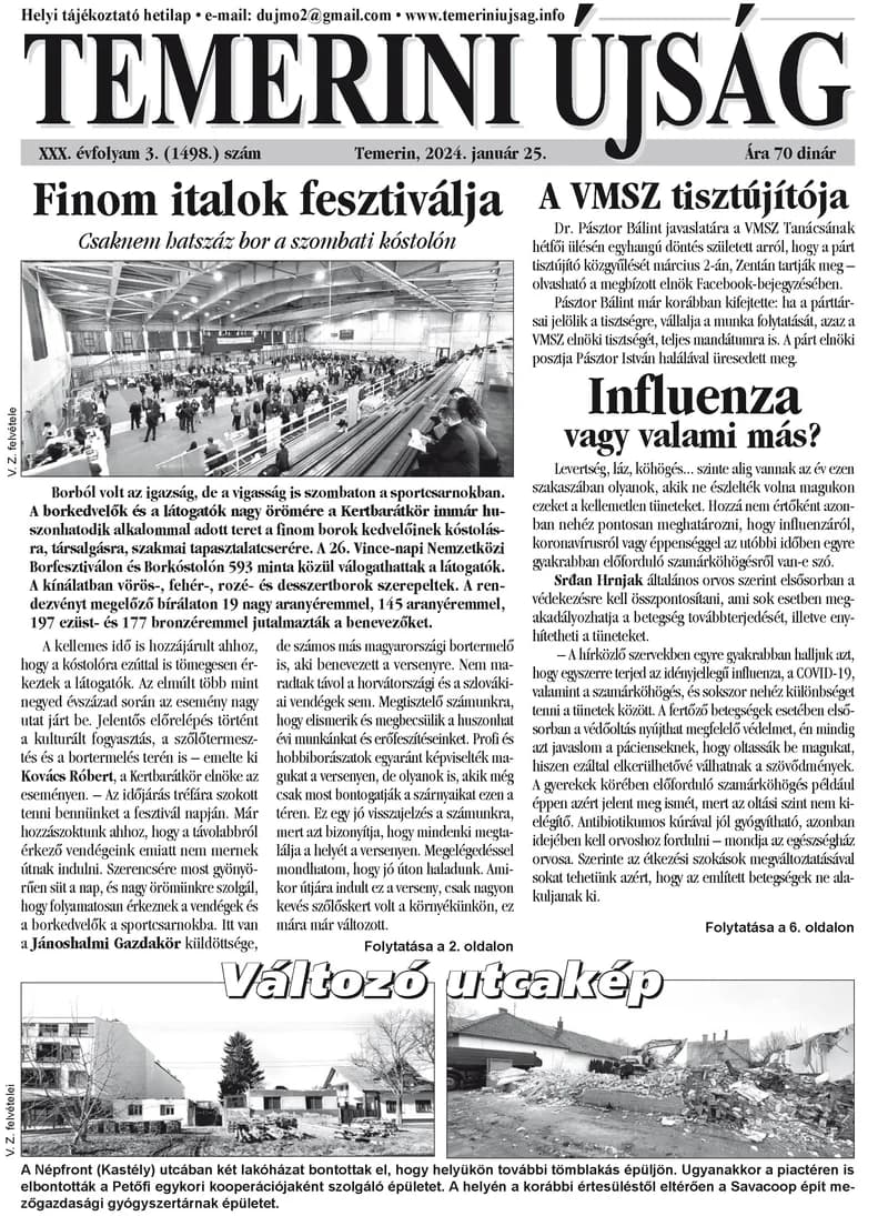 Temerini Újság, 30. évf. 2024. január 25. 3. sz.