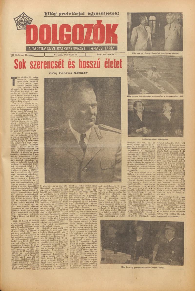 Dolgozók, 8. évf. 1954. május 25. 22. sz.
