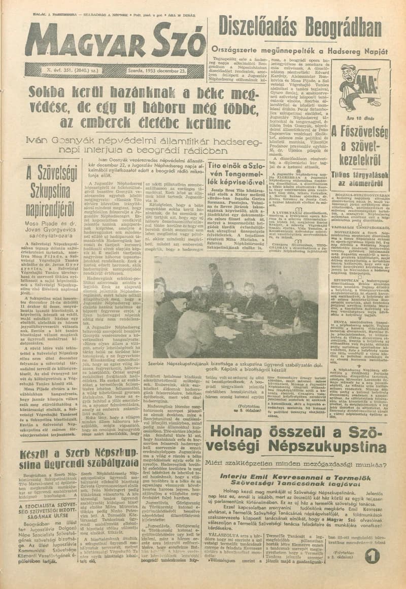 Magyar Szó, 10. évf. 1953. december 23. 351. sz. 1–12. oldal
