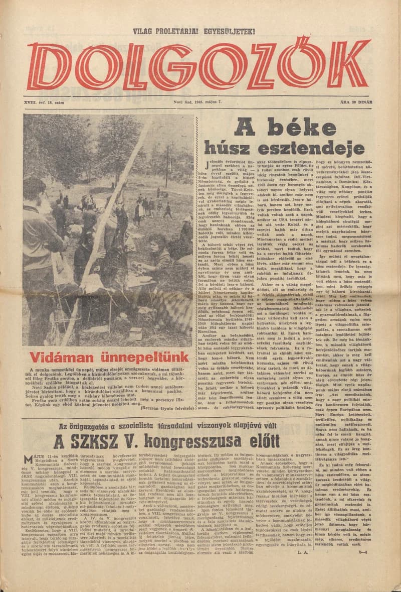 Dolgozók, 19. évf. 1965. május 7. 18. sz.