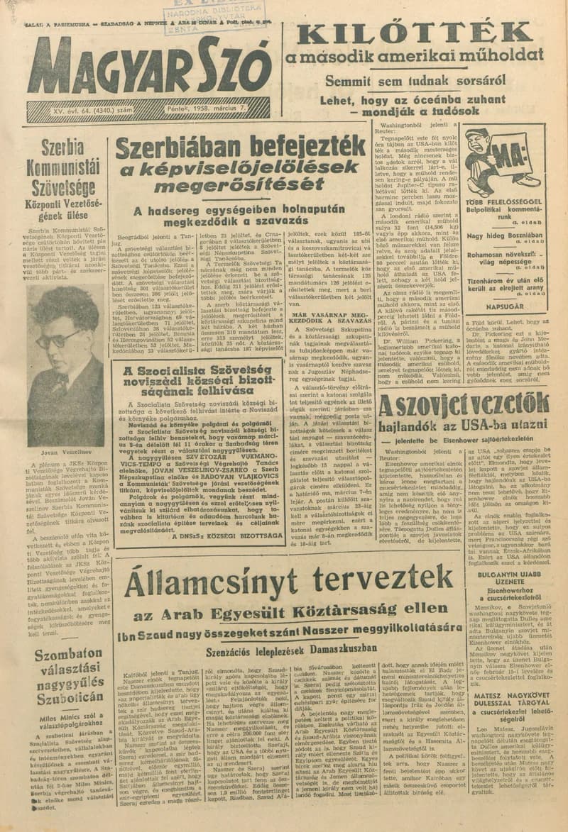 Magyar Szó, 15. évf. 1958. március 7. 64. sz. 1–12. oldal